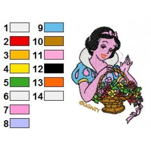 Snow White Cartoon Embroidery Design 1